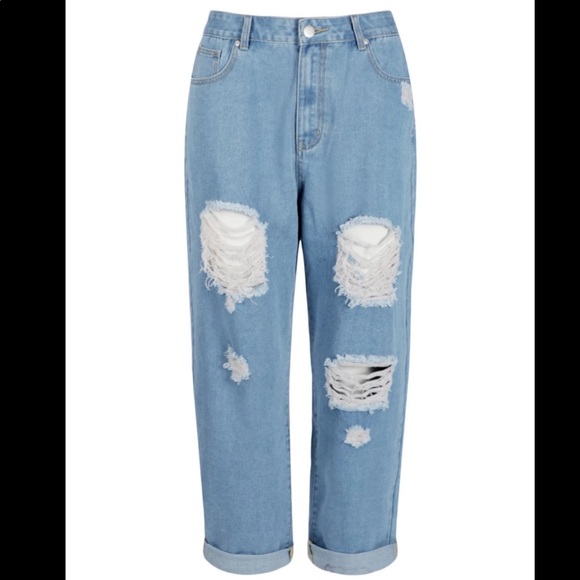 Women’s High Waisted Distressed Ripped Mom Jeans - Picture 2 of 6